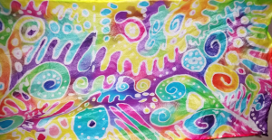 Silk Designs on Scarf